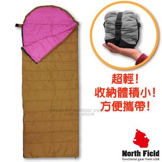 【美國 North Field】四季型保暖控溫化纖睡袋(舒適20℃)信封型科技棉全開睡袋 非羽絨登山露營棉被_20075
