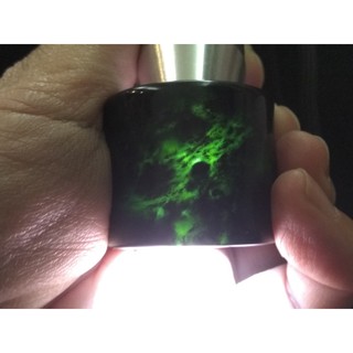 天然玉石墨綠玉臺灣墨玉扳指蛇紋石板指戒指指環有磁性招財旺財珠寶玉石首飾飾品內徑約22.2mm