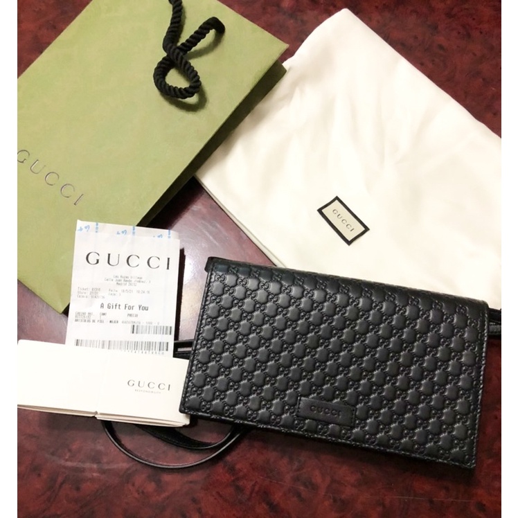 ❤️台南 Gucci 全新 正品  woc 壓紋 logo 黑 包 包包 錢包 長夾 斜背包 側背包 小包 女包 二手