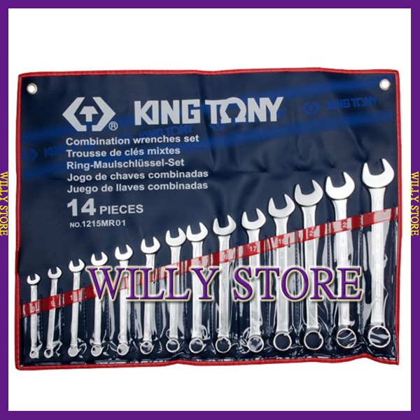 【WILLY STORE】 KING TONY 1215MR01 14件式 複合式 梅開板手組 梅花開口板手 梅花扳手