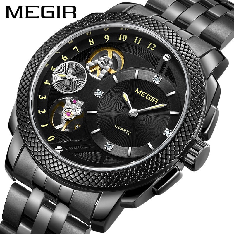 美格爾megir 2091G 男士手錶 非機械表 時尚商務 運動鏤空表 手錶生日禮物 禮品