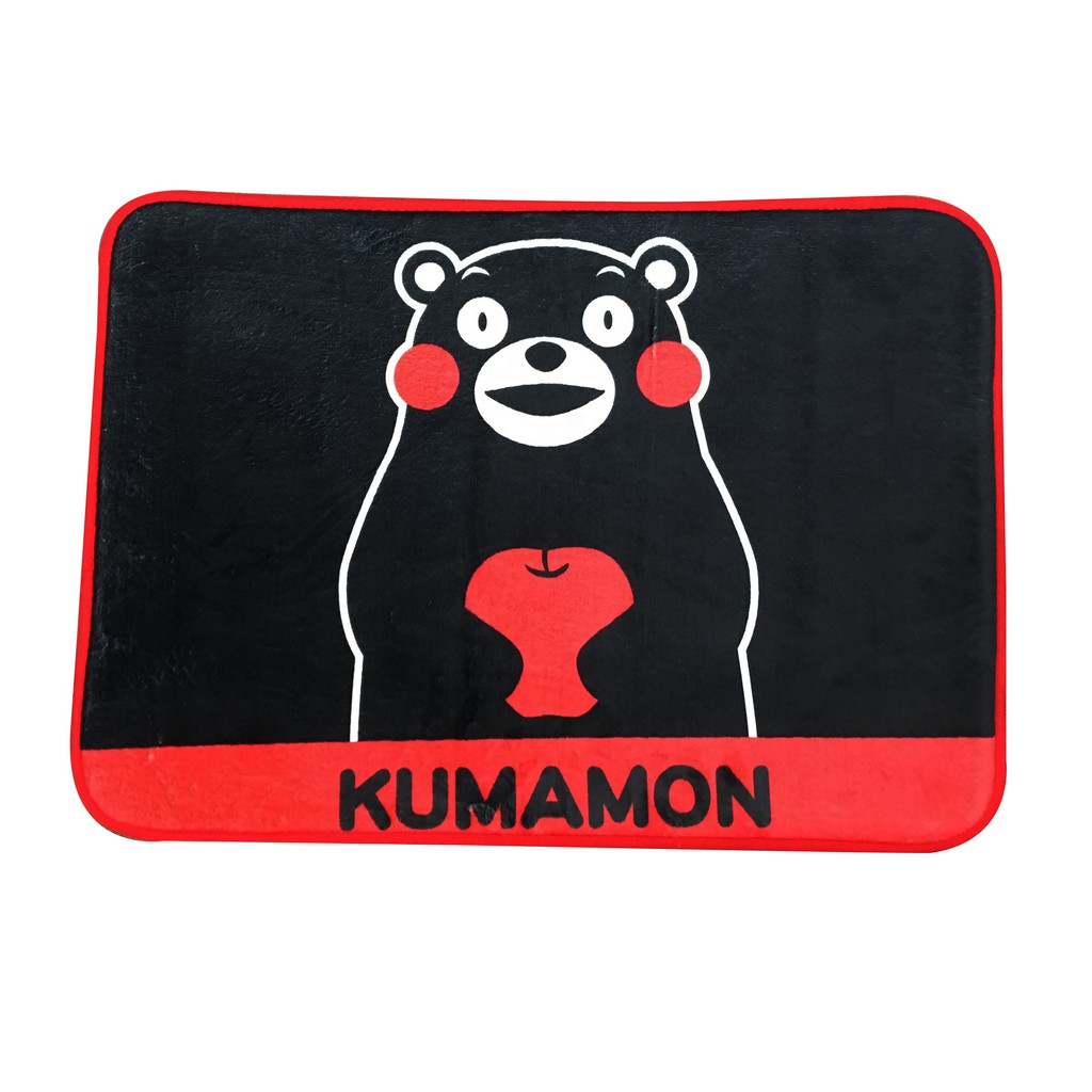 【KUMAMON】酷MA萌與紅蘋果地墊   45x65cm （止滑地墊 1.2CM厚度 舒適有質感）
