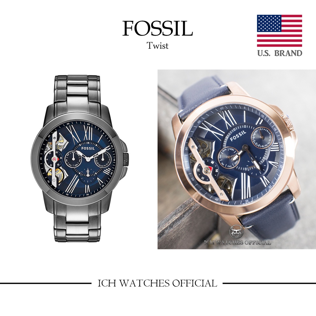 美國FOSSIL TWIST/TOWNSMAN系列雙機芯機械錶腕錶-手錶男錶女錶生日禮物父親節禮物情人節禮物ME1138