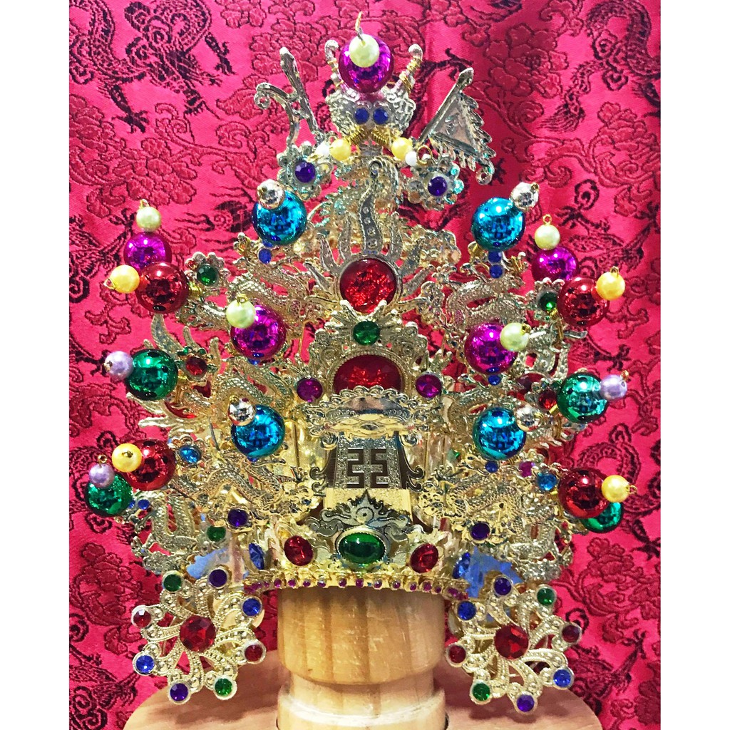 台灣製乙丘柳絲柳絲帽帝眉上帝眉帝爺帽金色頭盔神帽神明帽 蝦皮購物