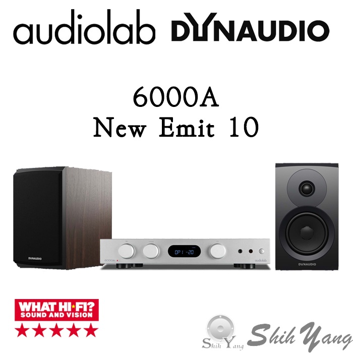 Audiolab 6000A 綜合擴大機+Dynaudio New Emit 10 書架喇叭 公司貨保固