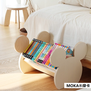 『MOKA®摩卡』書櫃 書架 置物架 收納架 桌面收納 韓囯INS實木兒童書架落地寶寶卡通繪本架桌面玩具收納架幼兒園家用