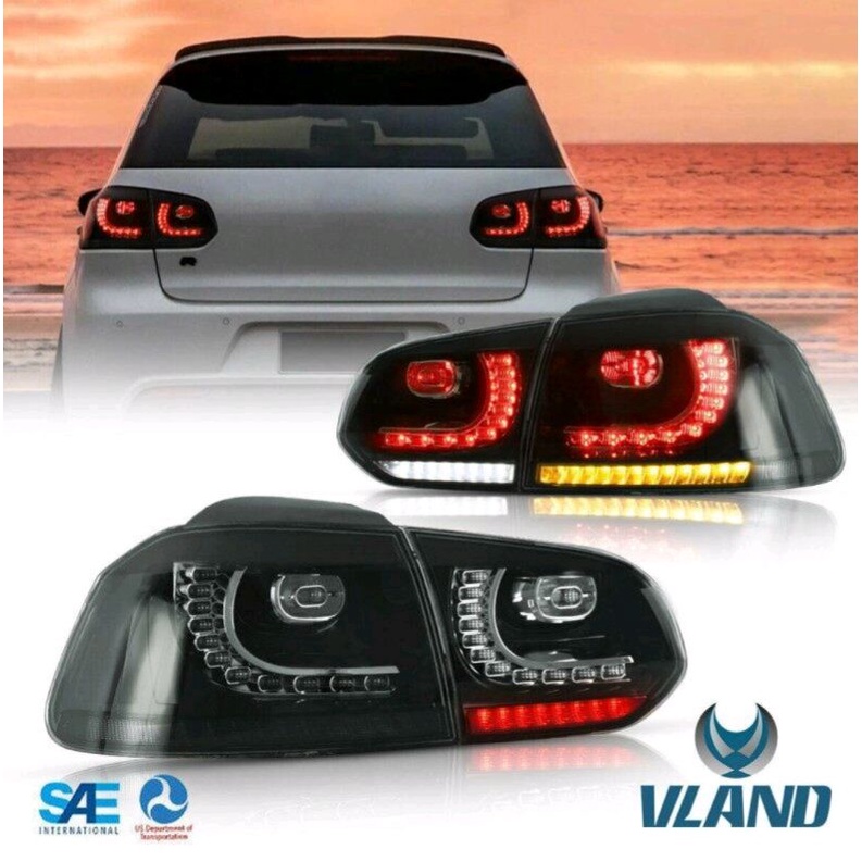 免運 VW Volkswagen golf6 MK6 尾燈 改 R20 LED 流水 跑馬 Vland 直上 福斯