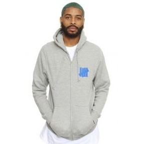 【HOMIEZ】UNDEFEATED 5 STRIKE ZIP HOOD【UNDFTD_UJK009】連帽外套 灰 燙印