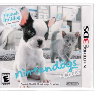 3DS美規專用遊戲 任天狗 + 貓與法國鬥牛犬和新朋友 Nintendogs + cats 英文美版 【魔力電玩】