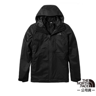 【美國 The North Face】男 3合1 防水透氣防風耐磨兩件式外套 風雨衣 內刷絨毛 4NCL-JK3 時尚黑