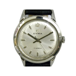 [專業模型] 機械錶 [CYMA S2936] 司馬 手上鍊錶 [17石]古董錶[銀色面]軍/中性/時尚錶