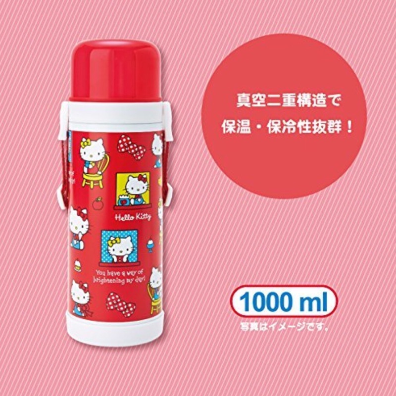 日本 三麗鷗 sanrio kitty貓 凱蒂貓 不鏽鋼保溫壺 保溫瓶 1000ml