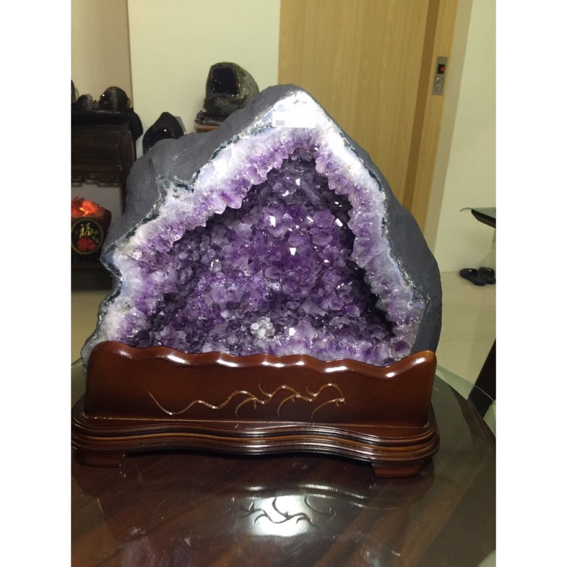 晶洞 烏拉圭 紫晶洞 鈦晶洞 金型 28公斤 門檔花 水晶花 二次結晶 巴西 洞深 稀有 避邪  招財 天然 紫水晶