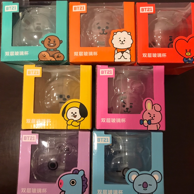 BT21 雙層玻璃杯 糖果鐵盒