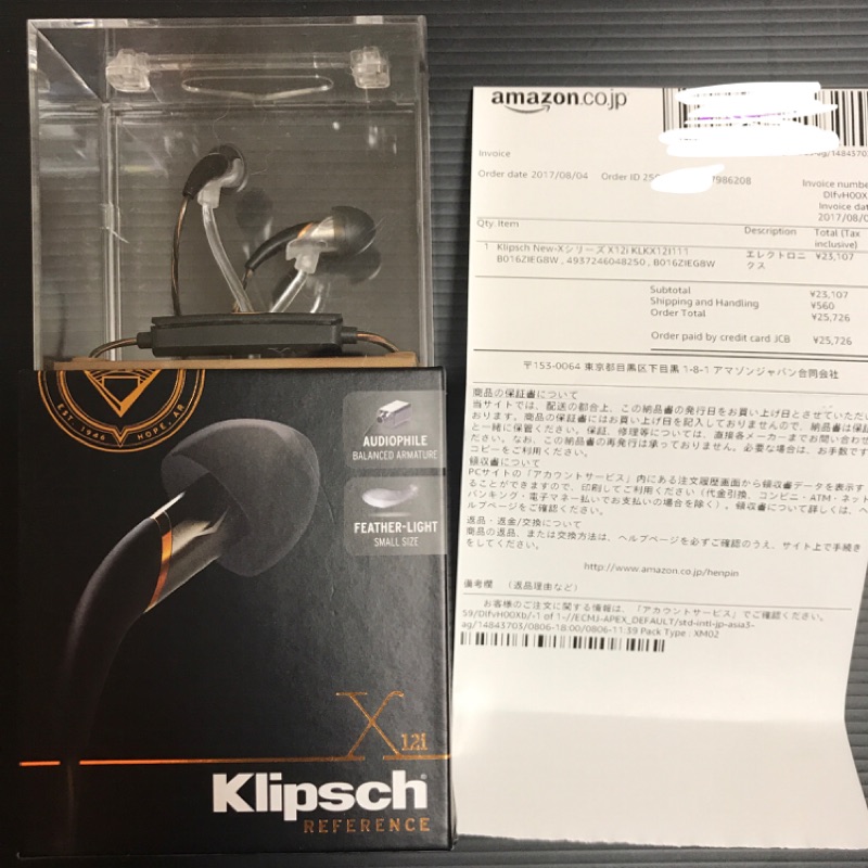 Klipsch x12i 耳道式 耳機麥克風 現貨 (購自日本amazon)