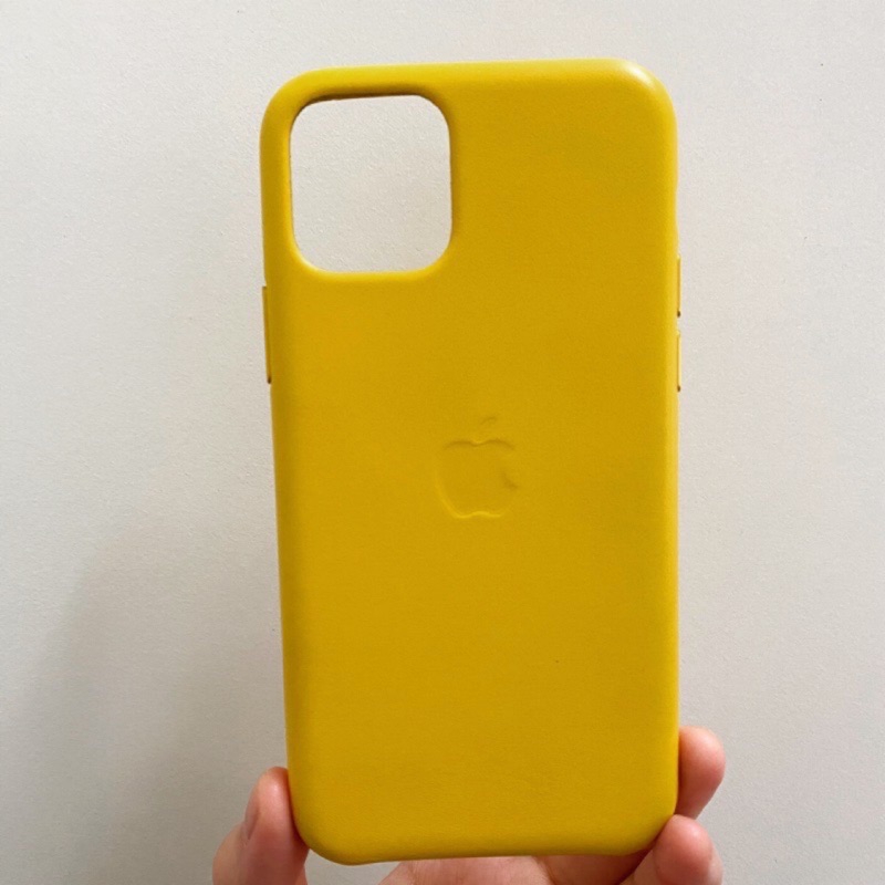 Apple iPhone 11 Pro 原廠皮革保護殼 梅爾檸檬色