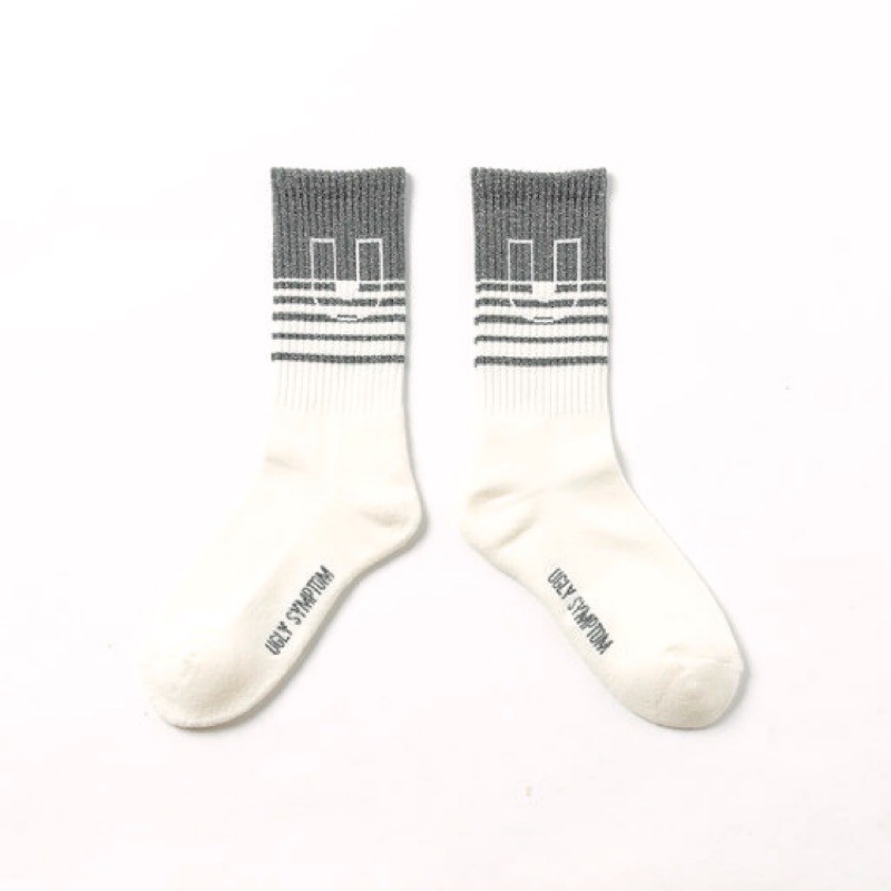 Ugly Symptom Socks 銀絲設計 銀色 高貴風 中筒襪