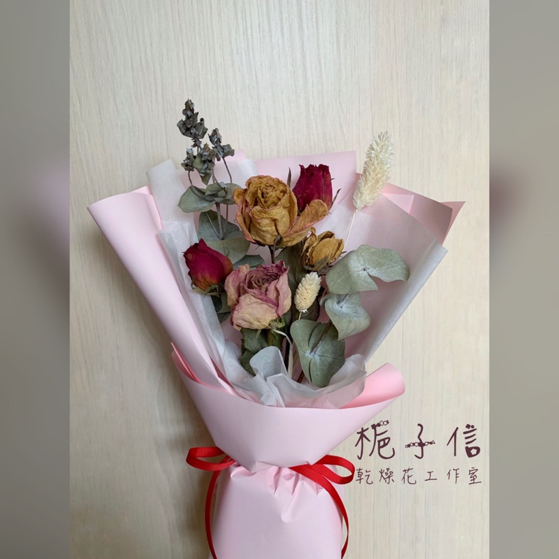 梔子信乾燥花工作室 玫瑰與粉色相遇乾燥花束粉色系少女心 蝦皮購物