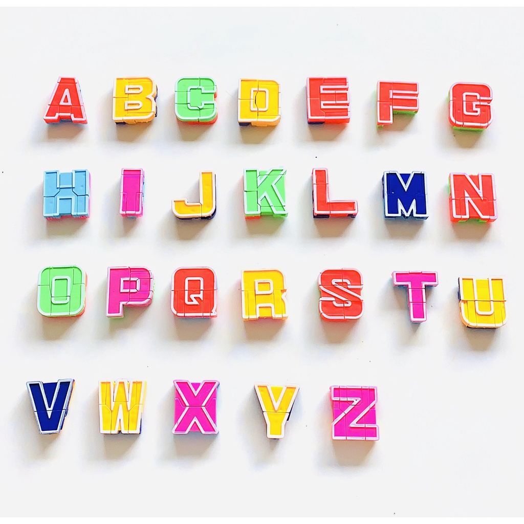 益拼樂【字母-A】兒童益智教育早教玩具字母變形金剛玩具 男孩趣味玩法提高孩子的認知學習能力 禮品套装 生日禮物擺件