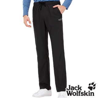 【Jack wolfskin 飛狼】男 鬆緊設計涼感休閒長褲 登山褲『黑』