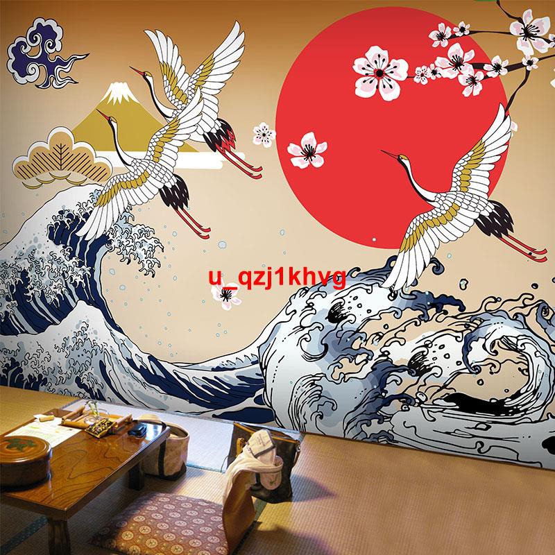 熱賣 彩绘和风日式餐厅壁纸日本料理寿司店墙纸大型复古民宿居酒屋壁画 蝦皮購物
