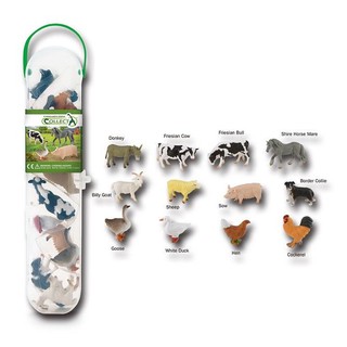 「芃芃玩具」COLLECTA 動物模型 R1110 盒裝迷你農場動物 12支裝 貨號01110