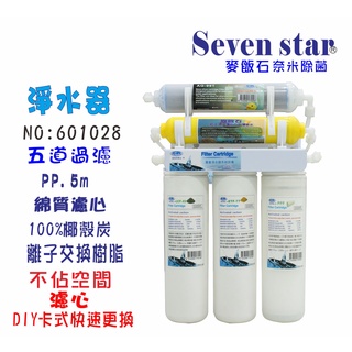 【Seven star淨水網】淨水器卡式五管過濾器DIY快速更換濾心 貨號：601028
