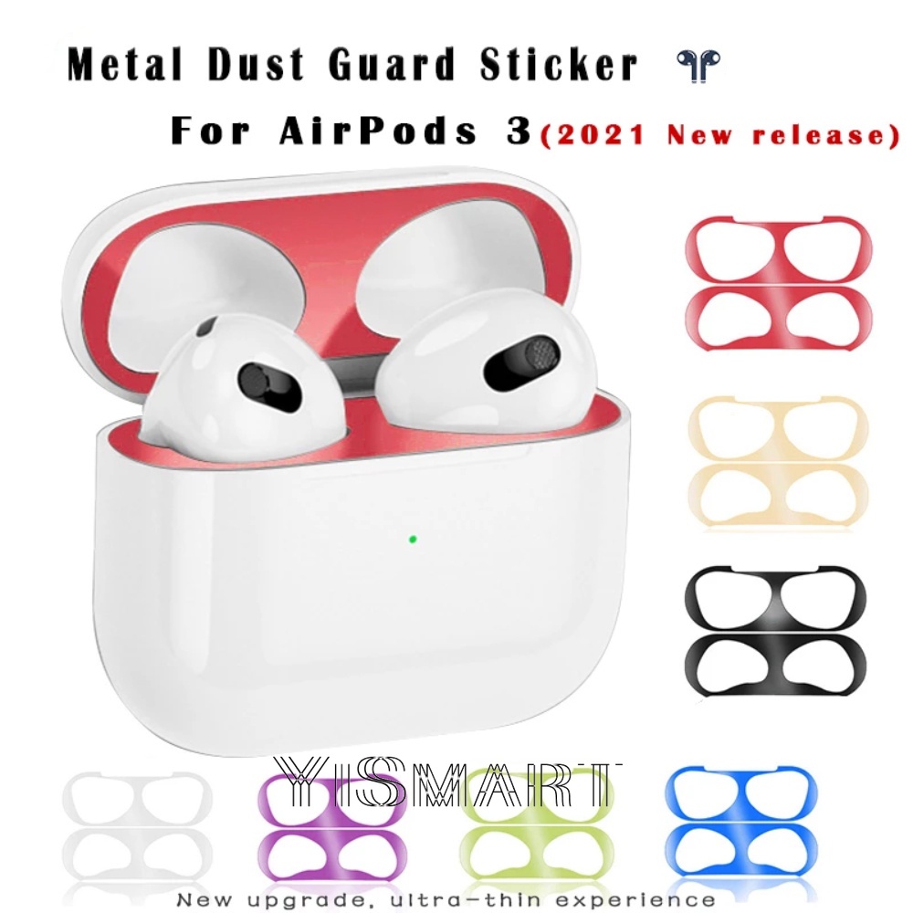 Apple AirPods 3 外殼盒貼紙金屬防塵內部保護耳機膜, 用於 Airpods3 蓋貼紙