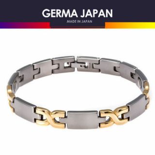 383 GERMA JAPAN 天皇-X金銀雙色 金屬鍺5碇 & 純鈦手鍊 N043