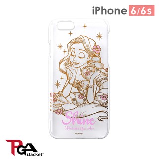 【日本PGA】iPhone 6S/6 4.7吋 迪士尼 長髮公主 金箔透明 手機硬殼