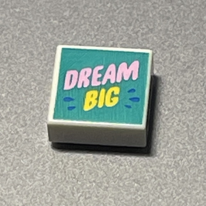 LEGO 6308516 67211 3070 藍綠色 1x1 "DREAM BIG" 字樣 圖案 印刷磚