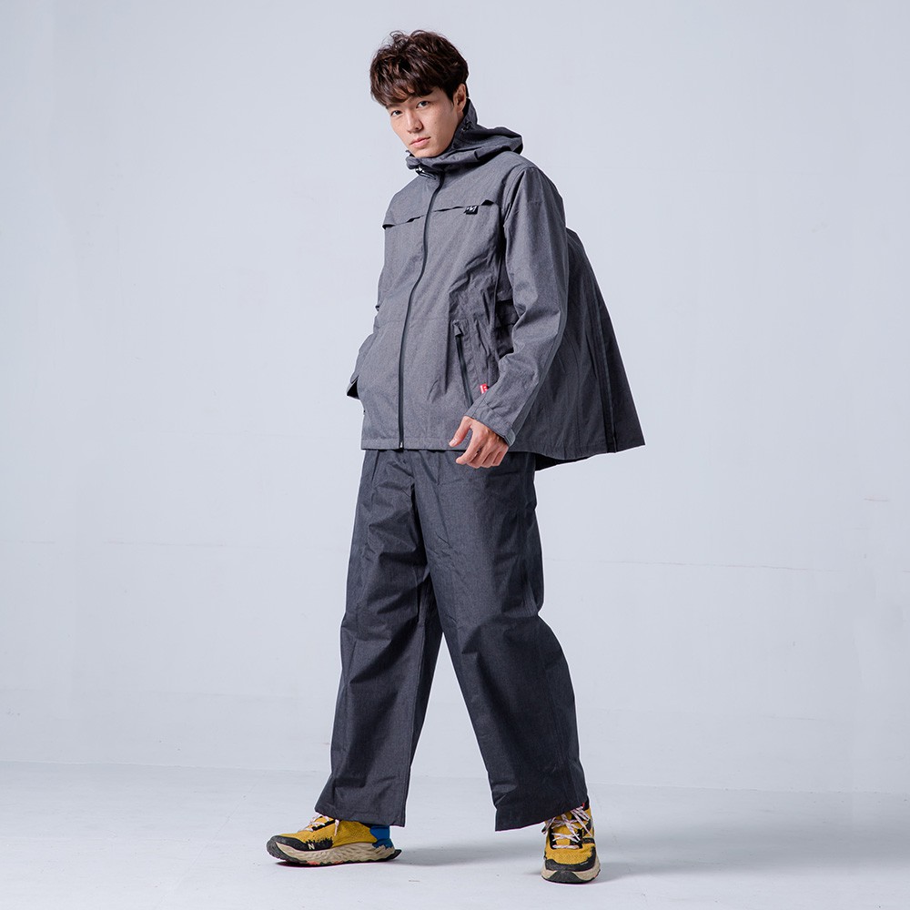 BrightDay 背MAX外套兩件式雨衣(搭配深灰防水寬褲) 深灰 兩件式雨衣 雨衣《比帽王》