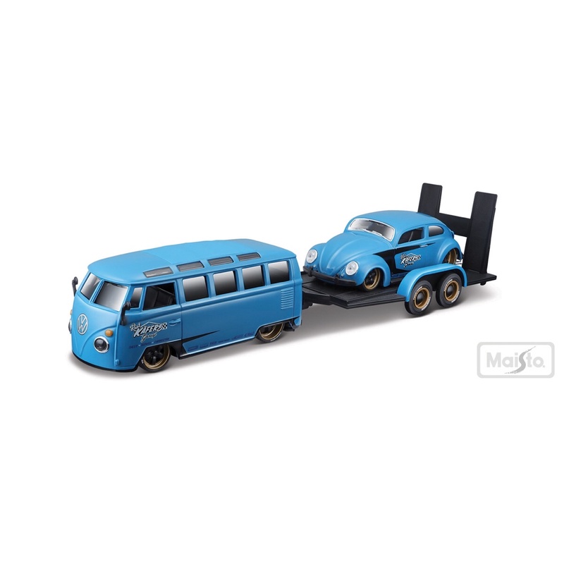 Maisto 1:24 運輸拖車組 Volkswagen Van &amp; Beetle