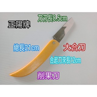 臺灣製造 水果刀 削皮刀 削果刀 不鏽鋼刀 不鏽鋼水果刀 切刀 大合刀 正陽牌 特殊鋼刀 一入