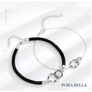 <Porabella>925純銀情侶 純銀手鍊 環環相扣情侶手鏈 雙圈純銀情人節禮物告白 Bracelets<一對販售>