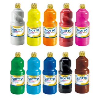 【義大利 GIOTTO】可洗式兒童顏料500ml(單罐多色可選)一次買6瓶加送調色盤