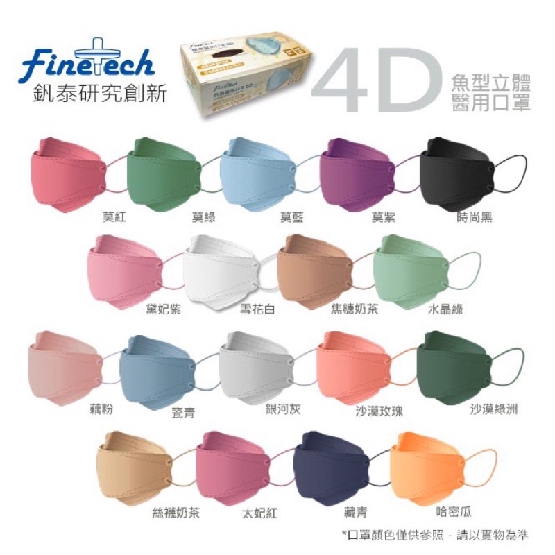 釩泰 成人KF94魚型醫療口罩 4D立體(20片/盒)｜全系列多色醫用口罩 MD雙鋼印 台灣製