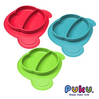 PUKU藍色企鵝 矽膠防滑餐盤(三色)
