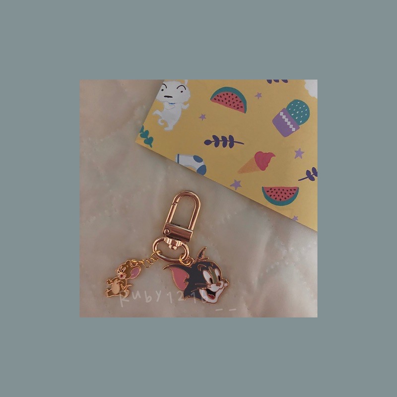[𝑹𝒖𝒃𝒚手作］Tom&amp;Jerry 湯姆貓與傑利鼠吊飾 鑰匙圈