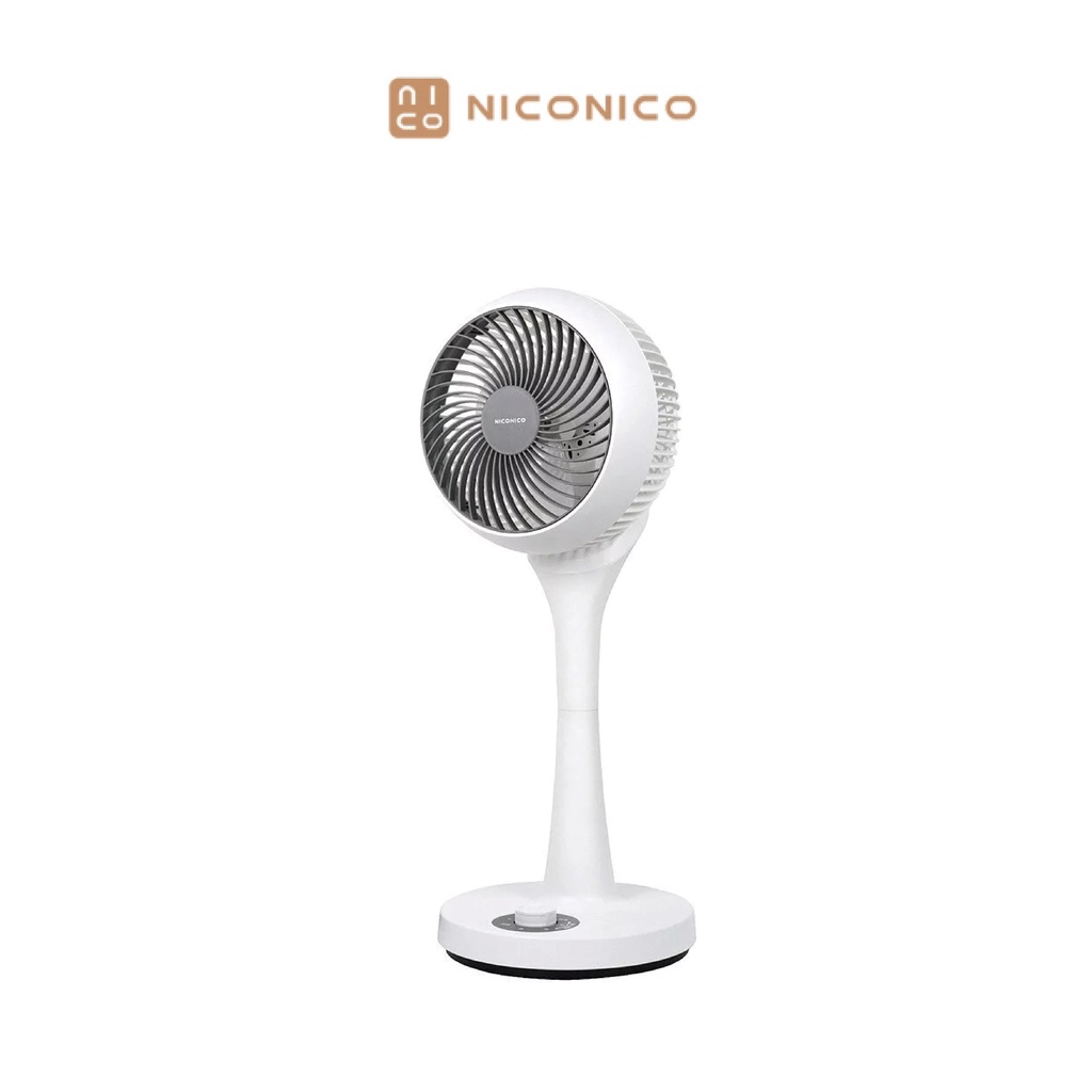 NICONICO 360度陀螺循環立扇 小白循環扇 三段風速可調 高效能柱狀氣流 加強室內空氣循環對流 NI-GS902