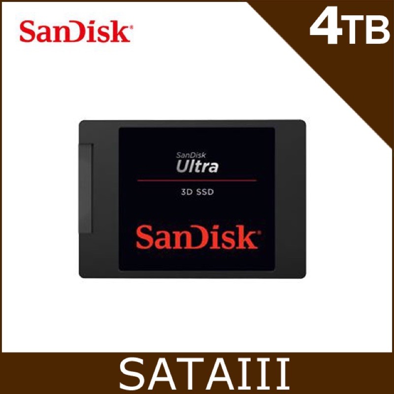 SanDisk Ultra 3D 4TB 2.5吋SATAIII固態硬碟