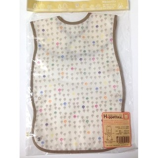日本Hoppetta蘑菇可折疊口袋無袖bib-米黃48×25cm -仙貝寶寶