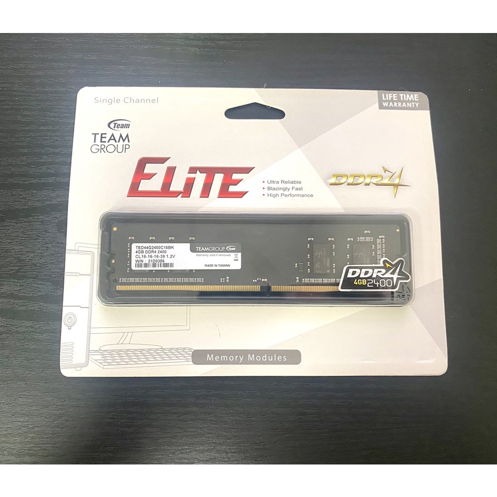 《全新》TEAM 十銓 ELITE DDR4 2400 4GB 桌上型記憶體