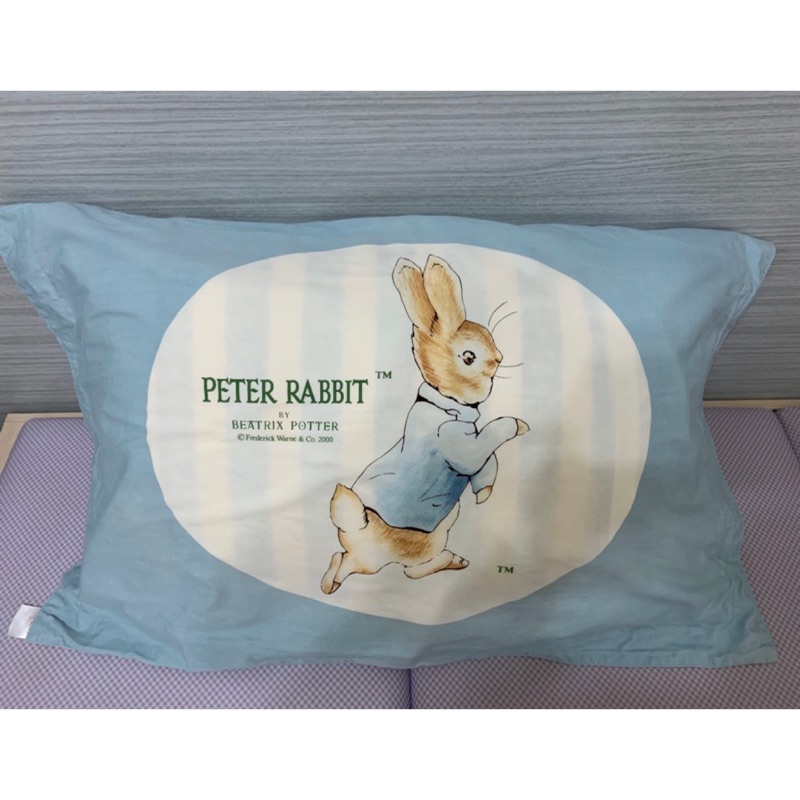 彼得兔 Peter rabbit 水藍色純棉枕頭套1個