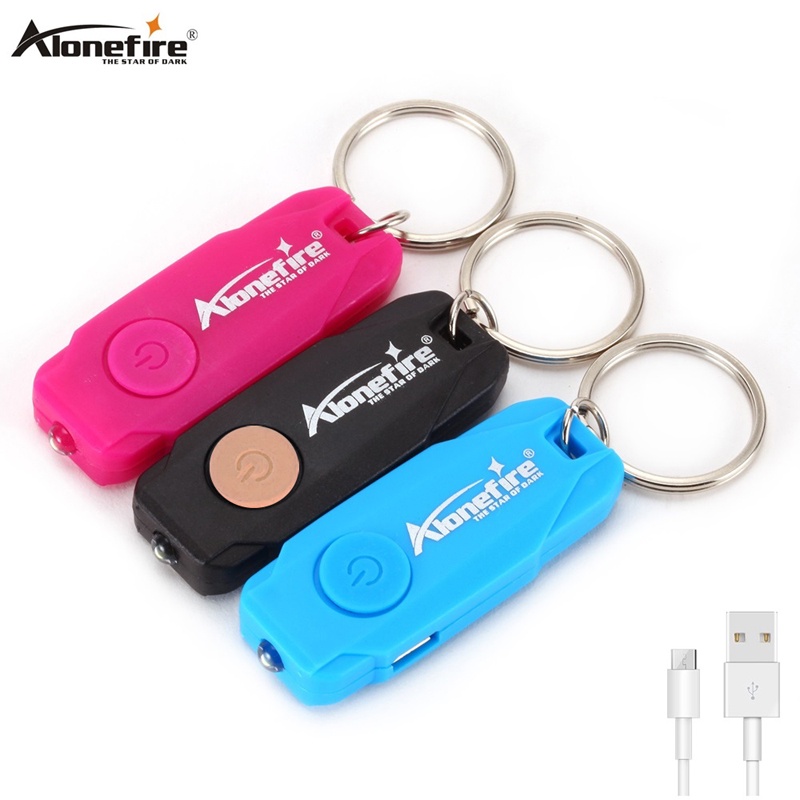 Alonefire Y06 迷你可充電手電筒 LED 白光戶外便攜式手電筒鑰匙扣學生