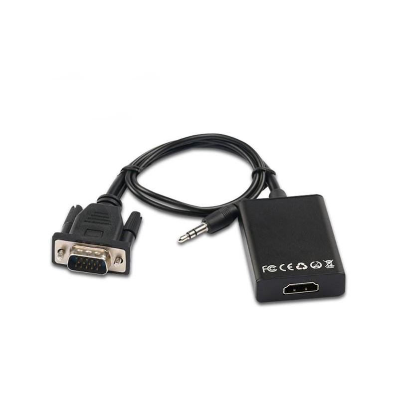 【佳強寶 VGA輸入轉HDMI輸出轉接線 高清1080P】單向VGA TO HDMI轉換器 帶音頻帶供電