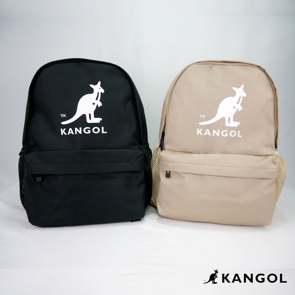 KANGOL 袋鼠 超輕大容量後背包 大學包 休閒包 筆電包 平板包 後背包 6055384032 (黑/卡及/綠色)