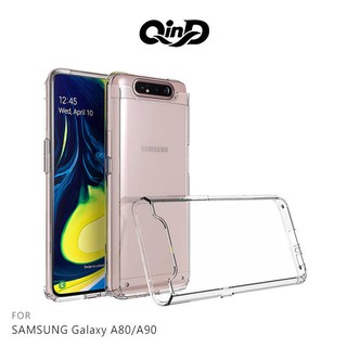 --庫米--QinD SAMSUNG Galaxy A80/A90 雙料保護套 透明殼 硬殼 防摔殼