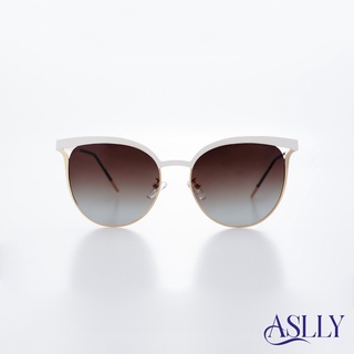 【ASLLY】鏤空眉邊墨鏡｜奶油白｜太陽眼鏡 偏光鏡片 簡約百搭 抗UV400 防止紫外線 LU2039