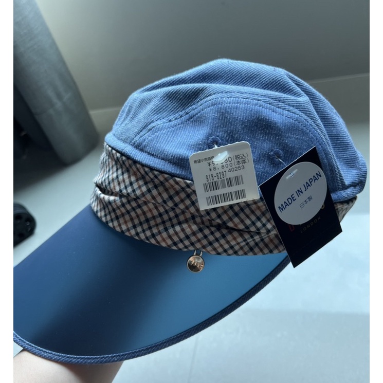 DAKS 日本製 全新 牛仔藍 遮陽帽 帽子 2用帽 2-way 頭頂可拆